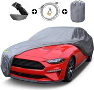 🚗 kakit 210d oxford waterproof full car cover – lightweight car covers for automobiles. all-weather outdoor protection with door zipper, lock straps, storage bag. fits sedan up to 216 inches. logo