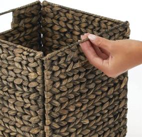 img 1 attached to Durable Hyacinth Storage Organizer Basket Bin for Closet Organization: mDesign Woven Design, 2 Pack - Black Wash