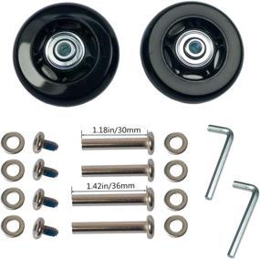 img 4 attached to YongXuan 2.4in Mute Wear-Resistant Luggage Suitcase Replacement 🧳 Wheels - (60 x 18mm) Kit for Smooth Rolling