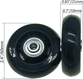 img 3 attached to YongXuan 2.4in Mute Wear-Resistant Luggage Suitcase Replacement 🧳 Wheels - (60 x 18mm) Kit for Smooth Rolling