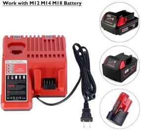 img 3 attached to Replacement Rapid Charger for Milwaukee 12V & 18V XC Lithium Ion Battery M18, M12 (48-59-1812) 48-11-1850 48-11-1840 48-11-1815 48-11-1828