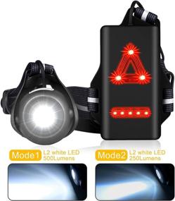 img 1 attached to 🔦 GEMEE Night Running Light: Waterproof LED Chest Run Light with 500 Lumens, Reflective Gear, and Adjustable Front Lamp for Safety