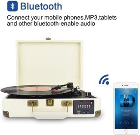 img 3 attached to 🎵 Enhanced DIGITNOW Record Player: Portable Suitcase with Multi-Function Bluetooth, FM Radio, USB & SD Card Port, Vinyl to MP3 Converter