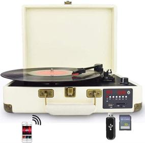 img 4 attached to 🎵 Enhanced DIGITNOW Record Player: Portable Suitcase with Multi-Function Bluetooth, FM Radio, USB & SD Card Port, Vinyl to MP3 Converter