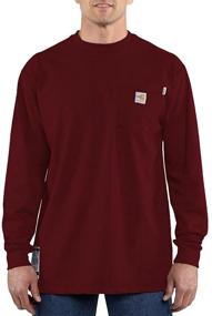 img 1 attached to Men's Carhartt Resistant Cotton Sleeve T-Shirt - Shirts Clothing