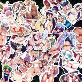 img 1 attached to Waterproof Vinyl Anime Bikini Girl Sticker Pack (100pcs) for Adults, Men, Women - Ideal for Laptop, Skateboard, Bike, Motorcycle, Helmet, Fridge and more!