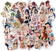 waterproof vinyl anime bikini girl sticker pack (100pcs) for adults, men, women - ideal for laptop, skateboard, bike, motorcycle, helmet, fridge and more! logo