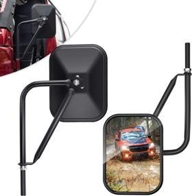 img 4 attached to 🔍 Enhanced Rectangular Wide Angle Rear View Mirrors for Wrangler CJ YJ TJ JK JL & Unlimited – Quick Installation Side Mirrors, Set of 2