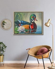 img 3 attached to 🏊 Swimming Duck Diamond Painting Kit - Full Drill Crystal Rhinestone Embroidery, Size: 13.7×17.7inch - Diamond Art Home Wall Decor