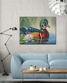 img 1 attached to 🏊 Swimming Duck Diamond Painting Kit - Full Drill Crystal Rhinestone Embroidery, Size: 13.7×17.7inch - Diamond Art Home Wall Decor