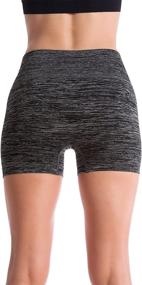 img 2 attached to 🩳 Homma Women's Seamless Compression Heathered Yoga Shorts: Maximum Comfort and Performance for Running and Yoga