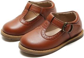 img 4 attached to 👧 ESTINE Toddler T Strap Uniform Brown 1 Girls' Shoes: Stylish & Comfortable Footwear for Your Little Ones