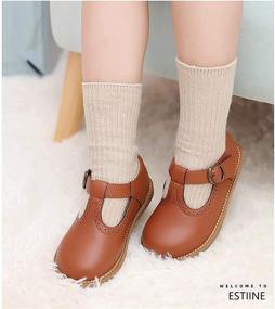 img 1 attached to 👧 ESTINE Toddler T Strap Uniform Brown 1 Girls' Shoes: Stylish & Comfortable Footwear for Your Little Ones