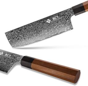 img 3 attached to 🔪 BGT Nakiri Knife: 7 inch Japanese 67 Layer VG-10 Damascus Steel Chef Knife, Octagon Wood Handle – Premium Quality