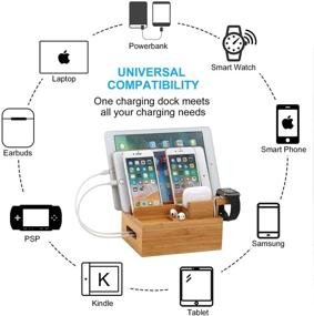 img 1 attached to Bamboo Charging Station Multiple Devices