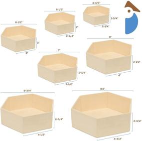 img 3 attached to 📏 Set of 7 Unfinished Wooden Hexagon Floating Shelves with Backs for Crafts and DIY Wall Décor - Modern, Geometric, Rustic, Honeycomb Design by Woodpeckers