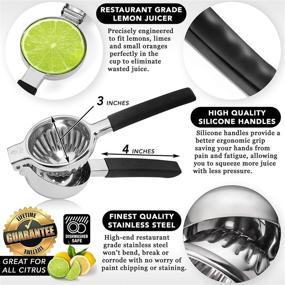 img 1 attached to 🍋 Lemon Squeezer Juicer - Premium Quality, Restaurant Grade - Also for Lime & Orange Squeezing - Durable, Luxurious, Easy to Clean - Last Hand Juicer Citrus Squeezer You'll Ever Need