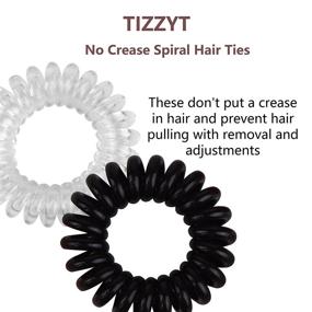 img 3 attached to 🦄 TIZZYT Hair Ties, 18 Pack Elastic Women's Hair Ties, No Crease Spiral Hair Bands, Ponytail Hair Accessories without Crease, No Hair Pulling, Strong Stretching Force, Perfect for Thick or Thinning Hair, Basics