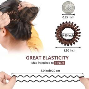 img 1 attached to 🦄 TIZZYT Hair Ties, 18 Pack Elastic Women's Hair Ties, No Crease Spiral Hair Bands, Ponytail Hair Accessories without Crease, No Hair Pulling, Strong Stretching Force, Perfect for Thick or Thinning Hair, Basics