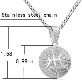 img 2 attached to 🏀 Fashionable Stainless Steel Chain Basketball Pendant Necklace - Hip Hop Style, Ideal Sports & Fitness Jewelry