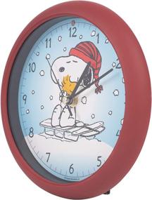 img 2 attached to 🎄 Shop the Mark Feldstein & Associates Peanuts Snoopy On Sled Linus and Lucy Sound Blue 8 x 8 Christmas Clock - Limited Edition!