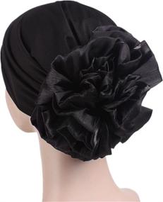 img 2 attached to Floral Elastic Turban Beanie Head Scarf Wrap Chemo Cap Hat for Cancer Patients, Women