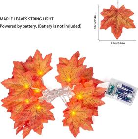 img 2 attached to 🍁 Thanksgiving Lights 20 LED Maple Leaves String Light Fall Decorations, 6.6 Ft Fall Light with 2 Modes, Autumn Garland Light Home Indoor Outdoor Thanksgiving Decorations Battery Operated