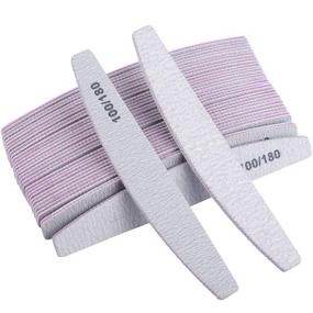 img 4 attached to 💅 25-Pack Professional Double Sided Nail Files and Buffers: 100/180 Grits Emery Boards for Acrylic Nails - Manicure Tool Kit