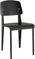 🪑 black modern wood and metal kitchen dining chair by modway cabin logo