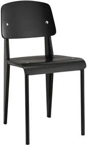 img 3 attached to 🪑 Black Modern Wood and Metal Kitchen Dining Chair by Modway Cabin