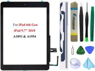 📱 dedia blacktouch screen replacement digitizer glass assembly for ipad 6 6th gen 2018 9.7inch (a1893 a1954) with home button (no touch id support) + pre-installed adhesive + professional tool kit logo
