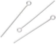 pack of 20 authentic 925 sterling silver eye pins (1.2 inch/30mm) - flexible, easy-to-use for jewelry craft making and beading (thin wire - 0.4mm/26 gauge/0.016 inch) ss1-30 logo