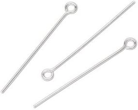 img 4 attached to Pack of 20 Authentic 925 Sterling Silver Eye Pins (1.2 inch/30mm) - Flexible, Easy-to-Use for Jewelry Craft Making and Beading (Thin Wire - 0.4mm/26 Gauge/0.016 Inch) SS1-30