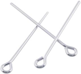 img 3 attached to Pack of 20 Authentic 925 Sterling Silver Eye Pins (1.2 inch/30mm) - Flexible, Easy-to-Use for Jewelry Craft Making and Beading (Thin Wire - 0.4mm/26 Gauge/0.016 Inch) SS1-30