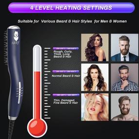 img 2 attached to 💈 Men's Beard Straightener - Multifunctional Electric Hair Straightening Brush with Negative Ionic Technology, Portable Heated Comb for Effective Styling at Home and Travel - Great Gifts for Men