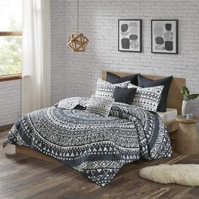 img 4 attached to 🛏️ Reversible Cotton Quilt Set - Luxe Stitching Design, All Season Lightweight Coverlet Bedspread Bedding, Matching Shams - King/Cal King (104"x92"), Larisa Medallion Black