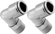 🔌 vixen air 3/8" npt male to push to connect (ptc) swivel elbow for 1/2" od hose - bundle of two fittings vxa2321-2 logo