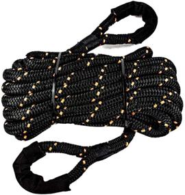 img 1 attached to 🚗 SGT KNOTS Heavy Duty Vehicle Recovery Rope - Double Braided Nylon, Spliced Eye Loops for Emergency Towing Strap (3/4" x 30ft, Black with Orange Fleck)