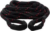 🚗 sgt knots heavy duty vehicle recovery rope - double braided nylon, spliced eye loops for emergency towing strap (3/4" x 30ft, black with orange fleck) logo