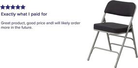 img 1 attached to 🪑 Premium Curved Triple Braced and Double Hinged Black Pin-Dot Fabric Metal Folding Chair by Flash Furniture