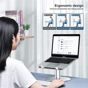 img 2 attached to 💻 Enhance Comfort & Productivity with Adjustable Ergonomic Computer Laptop (Silver)