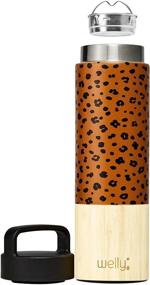 img 3 attached to 🚀 Welly Traveler 18oz: Vacuum Insulated &amp; Infusing Stainless Steel Bamboo Water Bottle, Triple Wall Design, Wide Mouth, BPA Free