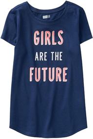 img 4 attached to 👚 Crazy 8 Girls' Trendy Curve Hem Graphic Tee – Short Sleeve Stylish Tops