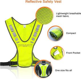 img 2 attached to Safety Gear Bundle - Reflective Vest + 2 Blinking LED Safety Lights + 2 🔒 Reflective Arm Bands for Enhanced Nighttime Visibility While Running, Walking, Cycling, Hiking and Other Outdoor Adventures