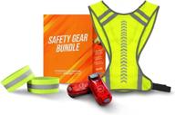 safety gear bundle - reflective vest + 2 blinking led safety lights + 2 🔒 reflective arm bands for enhanced nighttime visibility while running, walking, cycling, hiking and other outdoor adventures логотип