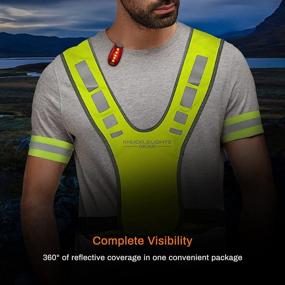 img 3 attached to Safety Gear Bundle - Reflective Vest + 2 Blinking LED Safety Lights + 2 🔒 Reflective Arm Bands for Enhanced Nighttime Visibility While Running, Walking, Cycling, Hiking and Other Outdoor Adventures