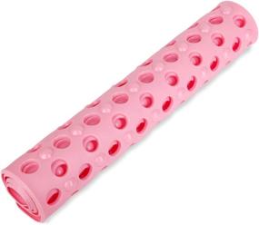 img 3 attached to 🛀 Kids' Massaging Bubble Shower Mat: Coolole Big Hole Anti-Slip Bath Mat, Machine Washable - 18"x 31" Pink