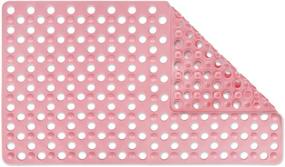 img 4 attached to 🛀 Kids' Massaging Bubble Shower Mat: Coolole Big Hole Anti-Slip Bath Mat, Machine Washable - 18"x 31" Pink