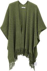 img 3 attached to Stylish Knit Shawl Wrap: The Perfect Women's Cardigan Accessory