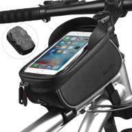 rotto bike top tube bag: secure bicycle phone holder with touchscreen function and rain cover logo